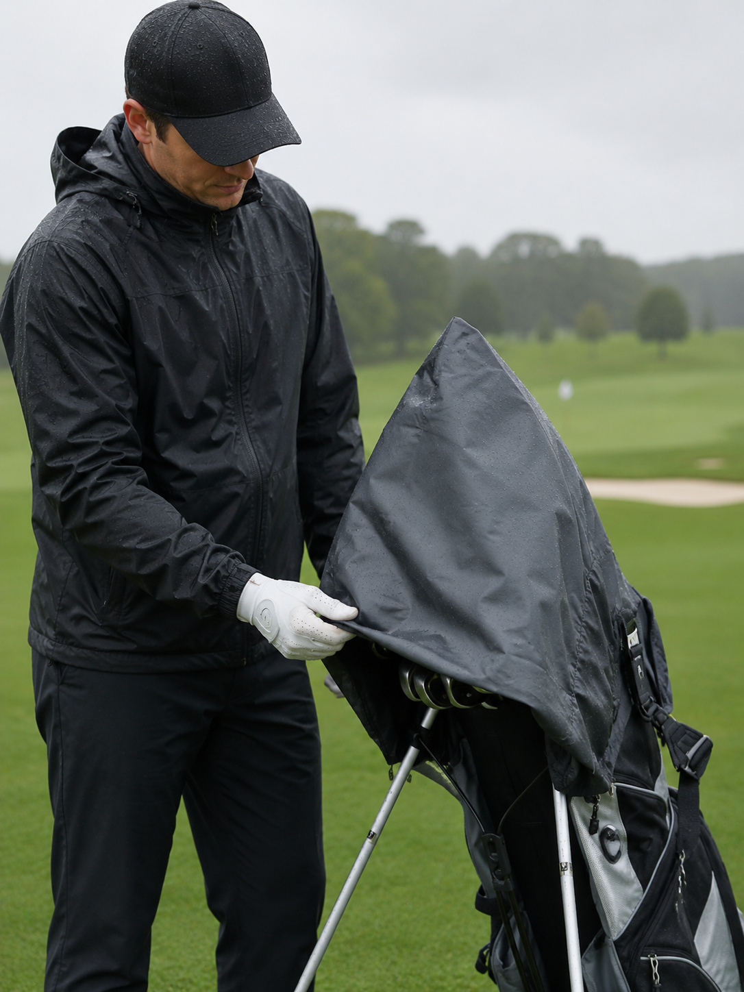 golf bag rain towel Hood simply detach and slip it over the top of your golf bag to keep your clubs and grips dry Dry Grip Rain 'R Shine