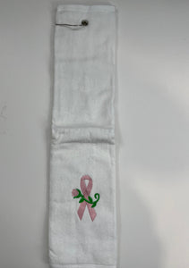 Breast Cancer Pink Ribbon Golf Towel