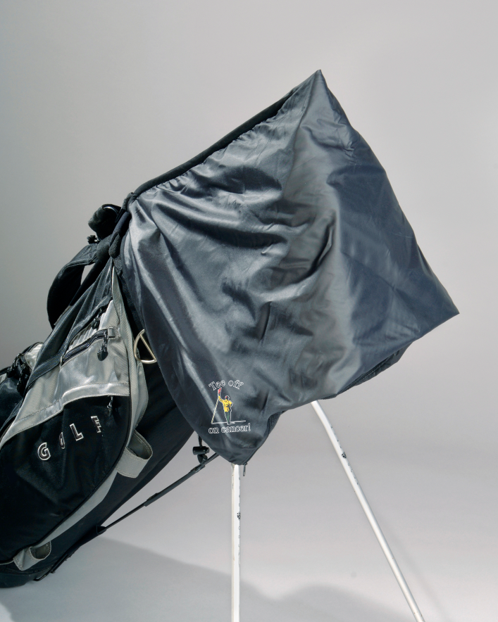 Dry Grip Rain 'R Shine Golf Towel Bag Cover with Tee Off On Cancer Logo